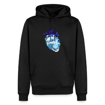 Herz Ozean - Männer Premium Bio Hoodie - Schwarz - Vorne - Nico (187cm)