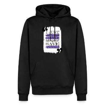 accro saint Valentin jour amusant matin mignon fatigué - Sweat à capuche Premium bio Homme - noir - Devant - Nico (187cm)