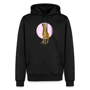 Hare Moon - Men’s Premium Organic Hoodie - black - Front - Nico (187cm)