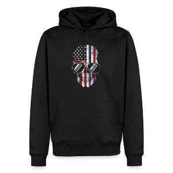 Amérique - Sweat à capuche Premium bio Homme - noir - Devant - Nico (187cm)