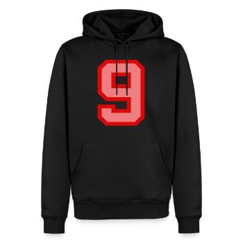 Cool Retro Retrostyle Numéro de maillot numéro de dos - Sweat à capuche Premium bio Homme - noir - Devant - Nico (187cm)