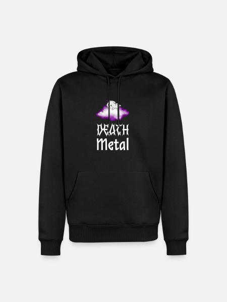 Chat Death Metal - Sweat à capuche Premium bio Homme - noir