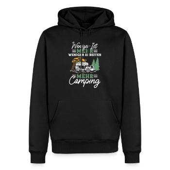Weniger Arbeiten Mehr Camping Camper Wohnwagen - Männer Premium Bio Hoodie - Schwarz - Vorne - Nico (187cm)