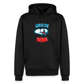 Galiza Viva 2022 - Männer Premium Bio Hoodie - Schwarz - Vorne - Nico (187cm)