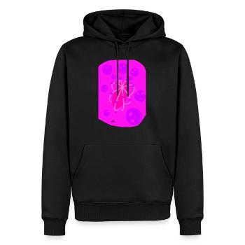 ROSA POWER - Männer Premium Bio Hoodie - Schwarz - Vorne - Nico (187cm)