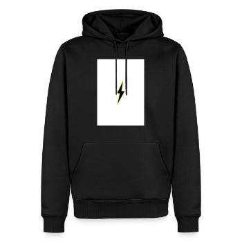 Blitz - Männer Premium Bio Hoodie - Schwarz - Vorne - Nico (187cm)