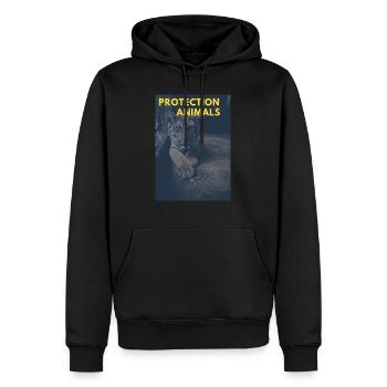 Protection des animaux - Sweat à capuche Premium bio Homme - noir - Devant - Nico (187cm)
