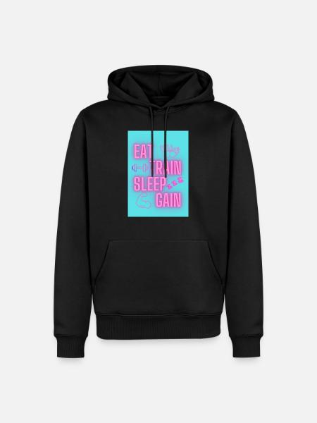 EAT - Männer Premium Bio Hoodie - Schwarz