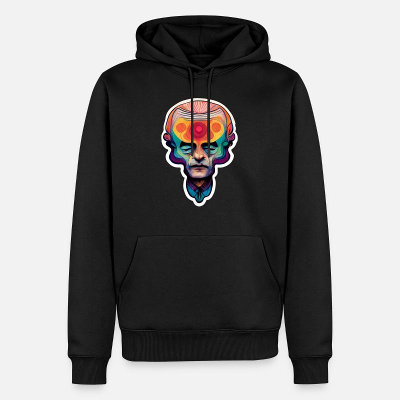 Psychedelic Head - Männer Premium Bio Hoodie - Schwarz