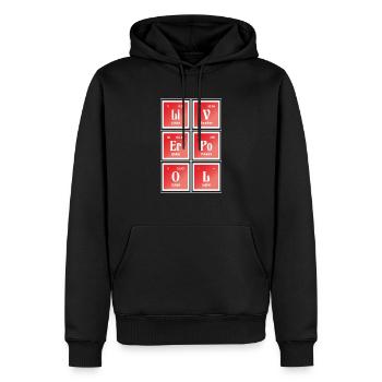 Liverpool | Periodic Table of Elements - Men’s Premium Organic Hoodie - black - Front - Nico (187cm)