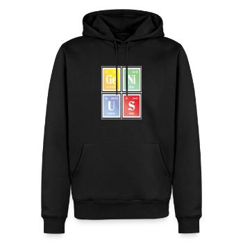 Génie | Tableau périodique des éléments - Sweat à capuche Premium bio Homme - noir - Devant - Nico (187cm)