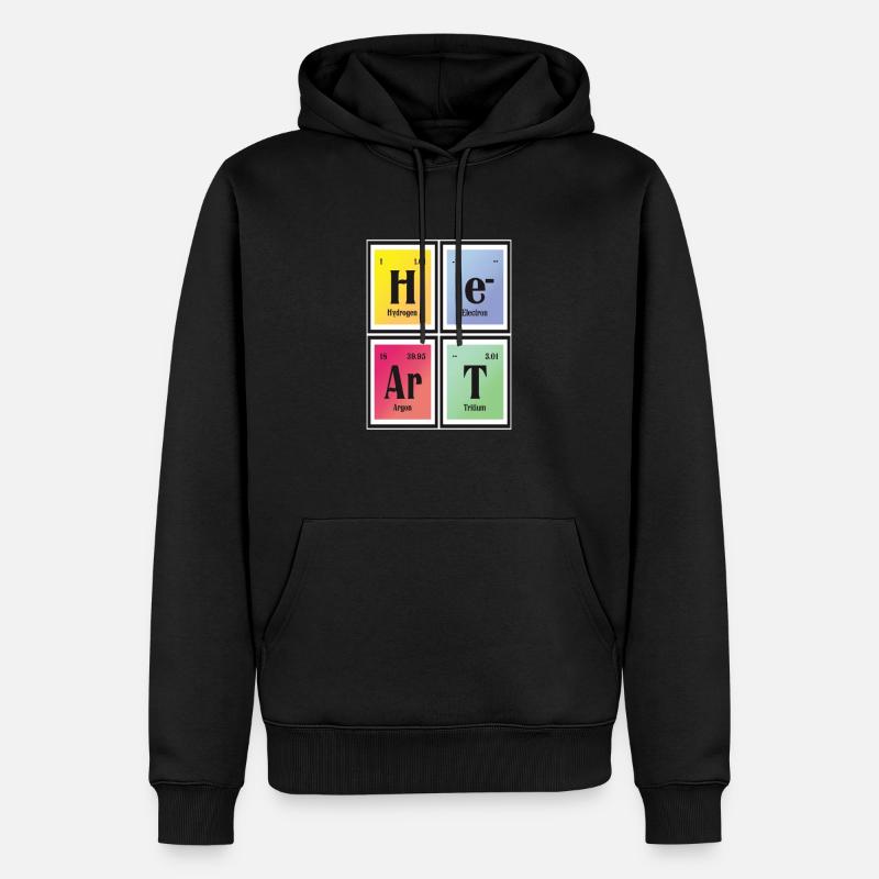 | cardiaque Tableau périodique des éléments - Sweat à capuche Premium bio Homme - noir