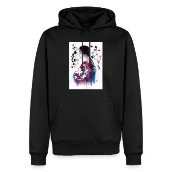 Butterfly Lady Watercolours - Men’s Premium Organic Hoodie - black - Front - Nico (187cm)