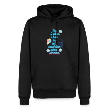 Cold Smooth Tasty version 2.0 - Männer Premium Bio Hoodie - Schwarz - Vorne - Nico (187cm)