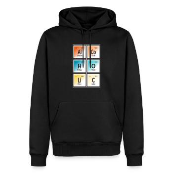 Alcoolique - Tableau périodique des éléments - Sweat à capuche Premium bio Homme - noir - Devant - Nico (187cm)