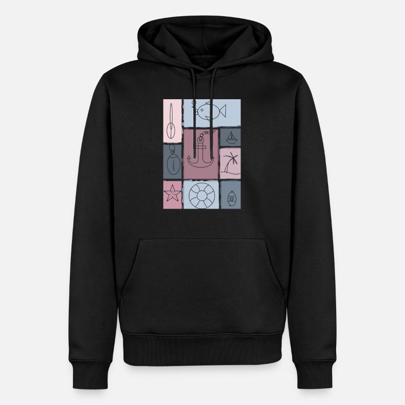Sofakissen 45×45cm - Männer Premium Bio Hoodie - Schwarz