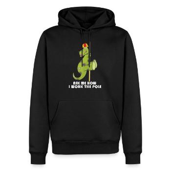 Demandez-moi comment je travaille Die Stange Feuerwehrman - Sweat à capuche Premium bio Homme - noir - Devant - Nico (187cm)