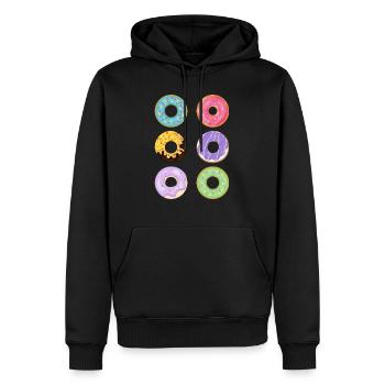 groupe de donuts - Sweat à capuche Premium bio Homme - noir - Devant - Nico (187cm)