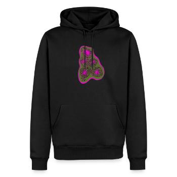 Pflanze - Männer Premium Bio Hoodie - Schwarz - Vorne - Nico (187cm)