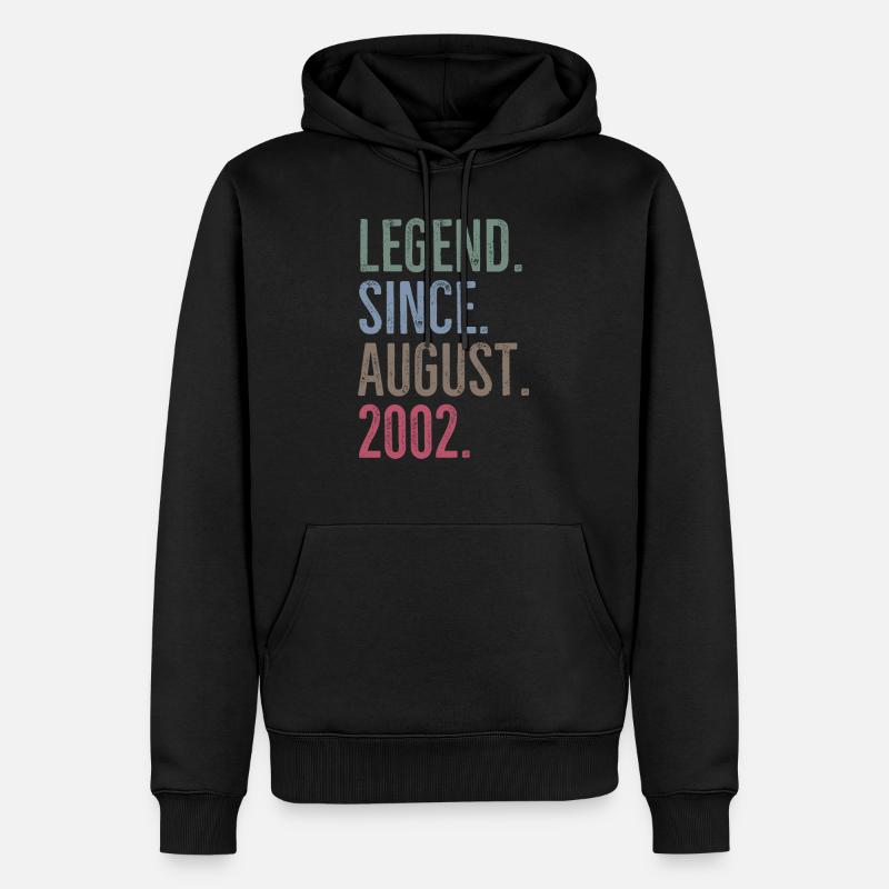 Légende depuis août 2002 - Sweat à capuche Premium bio Homme - noir