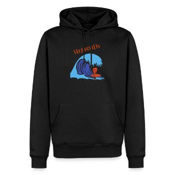 Stay Positiv Bleib Positiv Entspannung - Männer Premium Bio Hoodie - Schwarz - Vorne - Nico (187cm)