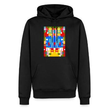 Abstrakte Malerei - Männer Premium Bio Hoodie - Schwarz - Vorne - Nico (187cm)