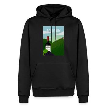Bordeaux, france - Sweat à capuche Premium bio Homme - noir - Devant - Nico (187cm)