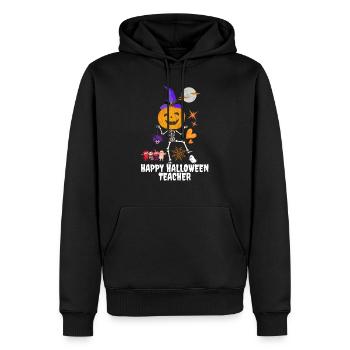 happy hallowwen teacher _ halloween professeur - Sweat à capuche Premium bio Homme - noir - Devant - Nico (187cm)