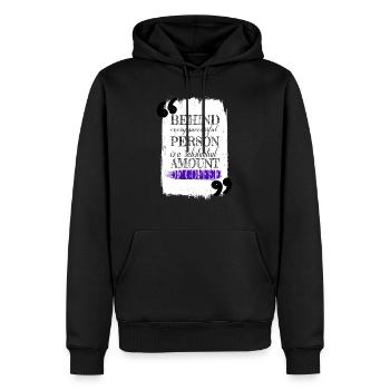 coffee lover cappuccino humor roastedbeans happy - Men’s Premium Organic Hoodie - black - Front - Nico (187cm)