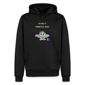 Vorsicht! Knuddeldrache - Männer Premium Bio Hoodie - Schwarz - Vorne - Nico (187cm)