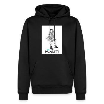 SIT GIRL - Sweat à capuche Premium bio Homme - noir - Devant - Nico (187cm)