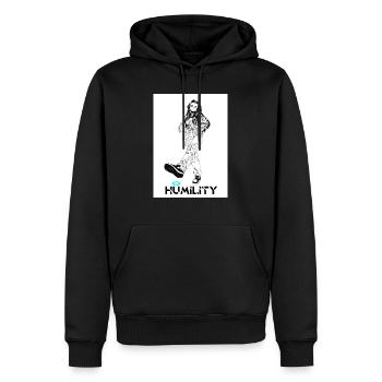 smile girl - Sweat à capuche Premium bio Homme - noir - Devant - Nico (187cm)