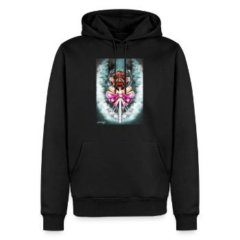 sucette - Sweat à capuche Premium bio Homme - noir - Devant - Nico (187cm)