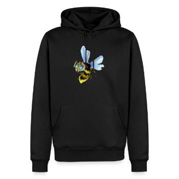 Biene - Männer Premium Bio Hoodie - Schwarz - Vorne - Nico (187cm)