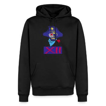 Pirate pirate tête de pirate - Sweat à capuche Premium bio Homme - noir - Devant - Nico (187cm)