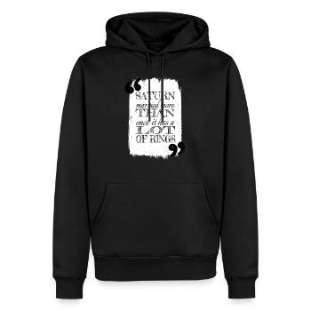 joke space ship happy bday conspiracy - Männer Premium Bio Hoodie - Schwarz - Vorne - Nico (187cm)