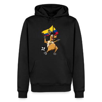 Fan Horse Equateur - Sweat à capuche Premium bio Homme - noir - Devant - Nico (187cm)