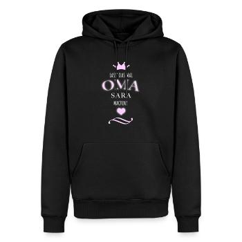 Oma Sara - Männer Premium Bio Hoodie - Schwarz - Vorne - Nico (187cm)