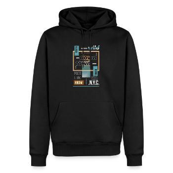 Freies Leben in der Innenstadt - Männer Premium Bio Hoodie - Schwarz - Vorne - Nico (187cm)
