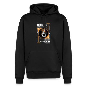 Now r never - Sweat à capuche Premium bio Homme - noir - Devant - Nico (187cm)