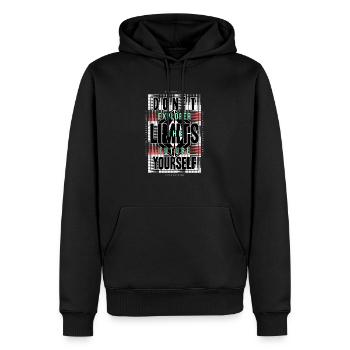 Don't limit yourself - Sweat à capuche Premium bio Homme - noir - Devant - Nico (187cm)