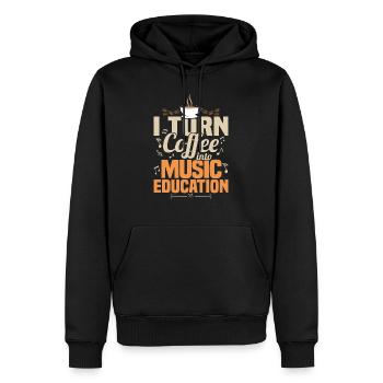 I Turn Coffee Into Music Education Music Teacher S - Men’s Premium Organic Hoodie - black - Front - Nico (187cm)