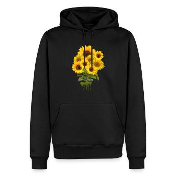 Sonnenblumenstrauß - Männer Premium Bio Hoodie - Schwarz - Vorne - Nico (187cm)