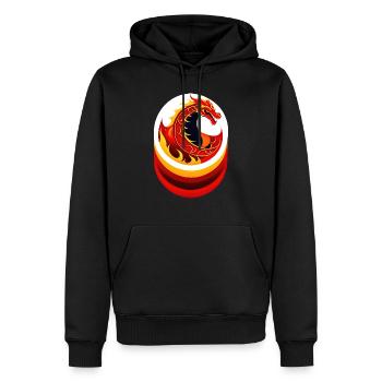 Dragon de feu - Sweat à capuche Premium bio Homme - noir - Devant - Nico (187cm)