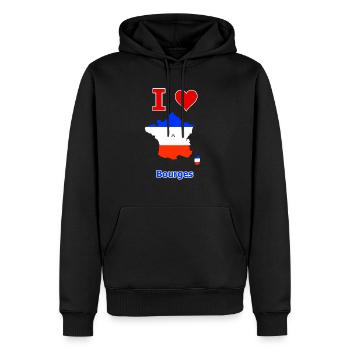 Frankreichkarte Flagge mit der Stadt Bourges - Männer Premium Bio Hoodie - Schwarz - Vorne - Nico (187cm)