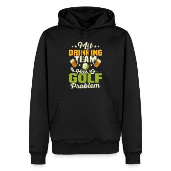 Mon équipe de buveurs a un problème de golf Par Tee Golfin - Sweat à capuche Premium bio Homme - noir - Devant - Nico (187cm)