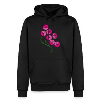 Magenta Flowers Blossoms Modern Abstraction - Men’s Premium Organic Hoodie - black - Front - Nico (187cm)