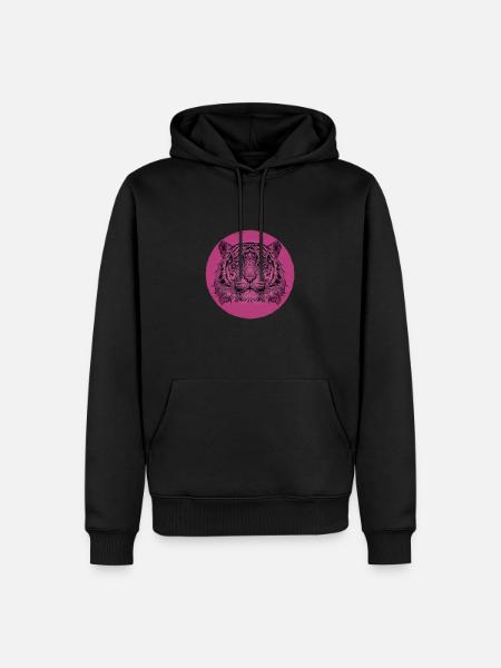 TigreRose - Sweat à capuche Premium bio Homme - noir