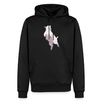 Schaf hüpfend - Männer Premium Bio Hoodie - Schwarz - Vorne - Nico (187cm)