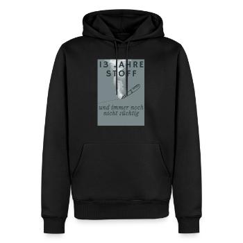 Abi Design German - Männer Premium Bio Hoodie - Schwarz - Vorne - Nico (187cm)